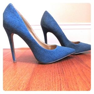 Denim Court Heels
